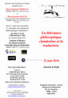 Research paper thumbnail of La littérature philosophique clandestine et la traduction.
Journée internationale d'études