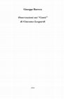 Research paper thumbnail of Commento ai Canti di G. Leopardi.pdf