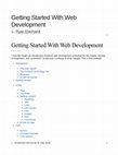 Research paper thumbnail of Getting Started With Web Development Getting Started With Web Development