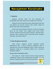 Research paper thumbnail of Manajemen Konstruksi #01