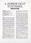 Research paper thumbnail of A "HORROR VACUI" FÜZETEKRŐL. BUKSZ - Budapesti Könyvszemle 6. (1994), 451-455.