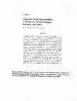 Research paper thumbnail of Corporate Social Responsibility: A Review of Current Concepts, Research, and Issues