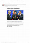 Research paper thumbnail of European Union China Relations