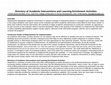 Research paper thumbnail of Arendale, D. R. (2006). Directory of academic interventions and learning enrichment activities. Unpublished manuscript. Department of Postsecondary Teaching and Learning, University of Minnesota, Minneapolis, MN.