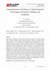 Research paper thumbnail of Integrating Extensive Reading in a College Preparatory Year Program: Perceptions, Challenges, and Possibilities