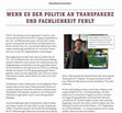 Research paper thumbnail of Gastkommentar: Wenn es der Politik an Transparenz und Fachlichkeit fehlt