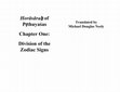 Research paper thumbnail of Horāsāraḥ of Pṛthuyaśas Chapter One: Division of the Zodiac Signs