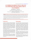 Research paper thumbnail of An Improved Bisecting K-means Algorithm for Text Document Clustering.pdf