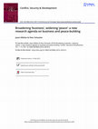 Research paper thumbnail of 'Broadening' business, 'widening' peace: a new research agenda on business and peace building