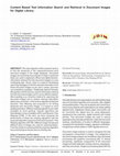 Research paper thumbnail of Content  Based  Text  Information  Search  and  Retrieval  in  Document  Images for  Digital  Library