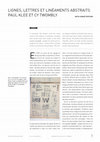 Research paper thumbnail of LIGNES, LETTRES ET LINÉAMENTS ABSTRAITS
PAUL KLEE ET CY TWOMBLY