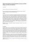 Research paper thumbnail of Right-Wing Populism and Islamophobism in Europe and their Impact on Turkey-EU Relations