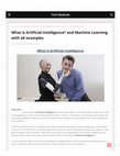 Research paper thumbnail of What is Artificial Intelligence