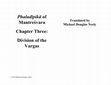 Research paper thumbnail of Phaladīpikā of Mantreśvara Chapter Three: Division of the Vargas