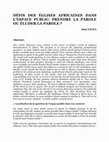 Research paper thumbnail of DÉFIS DES ÉGLISES AFRICAINES DANS L'ESPACE PUBLIC: PRENDRE LA PAROLE OU ÉLUDER LA PAROLE  ??