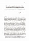 Research paper thumbnail of On the Identity and Authenticity of the *Sarvadharmacaryopadeśābhisamayatantra: A Tantric Scripture Associated with the Vikramaśīla Tradition