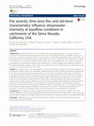 Research paper thumbnail of Fire severity, time since fire, and site-level characteristics influence streamwater chemistry at baseflow conditions in catchments of the Sierra Nevada, California, USA