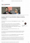 Research paper thumbnail of Quebecs Bill 21 may embolden religious bullying in schools