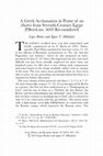 Research paper thumbnail of A Greek Acclamation in Praise of an illustris from Seventh-Century Egypt (P.Berol.inv. 5603 Reconsidered)