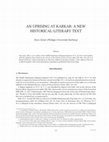 Research paper thumbnail of 2019: An Uprising at Karkar: A New Historical-Literary Text (Journal of Cuneiform Studies 71)