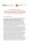 Research paper thumbnail of Call for Papers / Posters Internationale Tagung der Österreichischen Gesellschaft für Mittelalterarchäologie 2020 (In Kooperation mit dem Geschichtsverein für Kärnten