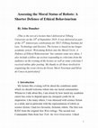 Research paper thumbnail of Assessing the Moral Status of Robots: A Shorter Defence of Ethical Behaviourism