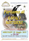 Research paper thumbnail of Me 29-5-2019 Parliamo di rapaci notturni all'Oratorio di S. Stefano a Valeriano