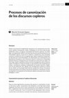 Research paper thumbnail of Procesos de canonización de los discursos copleros