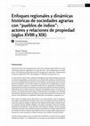 Research paper thumbnail of Enfoques regionales y dinámicas históricas de sociedades agrarias con “pueblos de indios”: actores y relaciones de propiedad (siglos XVIIII y XIX)