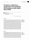 Research paper thumbnail of Forasteros, originarios y propietarios en la quebrada de Humahuaca, Jujuy (siglos XVII y XVIII)