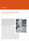 Research paper thumbnail of Zur Lage der Philosophie. Ein Interview