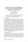 Research paper thumbnail of Identifying the Pre-Greek Population Groups of Crete on the Basis of their Toponyms and Hydronyms