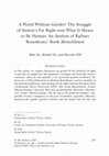 Research paper thumbnail of A World Without Gender? The Struggle of Austria’s Far Right over What It Means to Be Human – An Analysis of Barbara Rosenkranz’ book ‘MenschInnen’