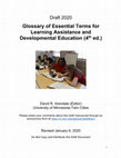 Research paper thumbnail of 2020 Draft Glossary of Essential Terms for Learning Assistance and Developmental Education (4th ed)