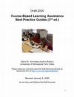 Research paper thumbnail of 2020 Draft Course-Based Learning Assistance Best Practice Guides (3rd ed)