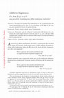 Research paper thumbnail of Cic. Arat. fr. 33, 12-13 S.: una possibile rivalutazione della tradizione indiretta, «Materiali e discussioni per l'analisi dei testi classici» 79, 2017, pp. 195-199