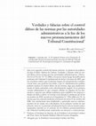 Research paper thumbnail of Verdades y falacias sobre el control difuso por Alfredo Bullard y César Higa