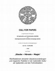 Research paper thumbnail of Call for Papers Kiel, AGSFM/AGCA: "Glaube -Häresie -Magie"