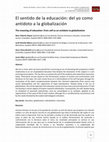 Research paper thumbnail of El sentido de la educación: del yo como antídoto a la globalización