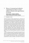 Research paper thumbnail of 3. Waves of transnational solidarity organisations in times of crises: actions, obstacles and opportunities in Europe