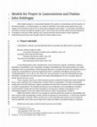 Research paper thumbnail of Models for Prayer in Psalms and Lamentations