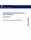 Research paper thumbnail of Principles for Good Governance in the 21 st Century Policy Brief No.15 Policy Brief