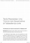 Research paper thumbnail of 2020–Tecla Mazzarese, Una "Azione non Governativa" di "obbedienza civile". Recensione di A. Sciurba, Slavarsi insieme. Ponte della Grazie, 2020