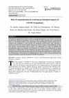 Research paper thumbnail of Role of communication in resolving psychological impacts of COVID-19 pandemic