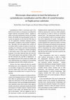 Research paper thumbnail of (2018) Microscopic observations to track the behaviour of cyclododecane crystallisation and the effect of crystal formation on fragile porous substrates (Peters, Shugar, Skinner, Ploeger, Ravines)