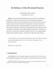 Research paper thumbnail of In Defence of the Hivemind Society