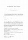 Research paper thumbnail of Inscriptions from Halos