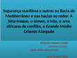 Research paper thumbnail of Segurança marítima e outras na Bacia do Mediterrâneo e nas bacias ao redor. A Síria-Iraque, o Iémen, o Irão, o arco africano de conflito, o Grande Médio Oriente Alargado (Maritime Security, Masters on Law and the Economy of the Sea, NOVA School of Law, October 12th, 2020)