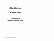 Research paper thumbnail of Bhaṭṭikāvya: Canto One