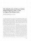 Research paper thumbnail of The Identification of Ḥmrq in Leiden Magical Papyrus I 343 + I 345 in Light of the Eblaite Texts, JNES 74 (2015), 87–89